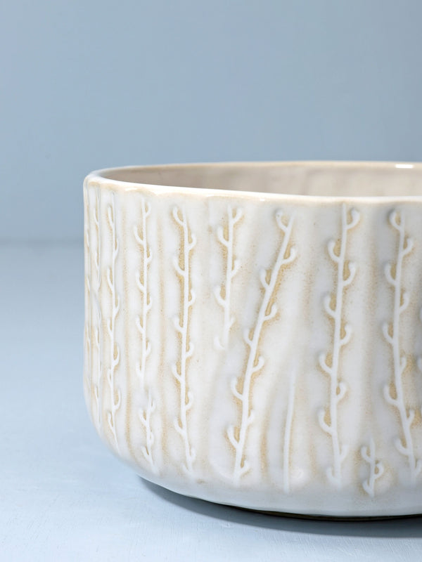 Embossed Rosemary Ceramic bowl