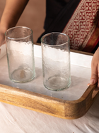 Mango Wood with Pearl Enamel Serving Tray