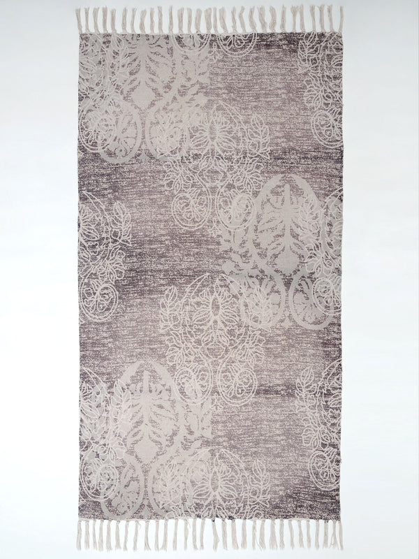 Faded Purple Block Print Rug