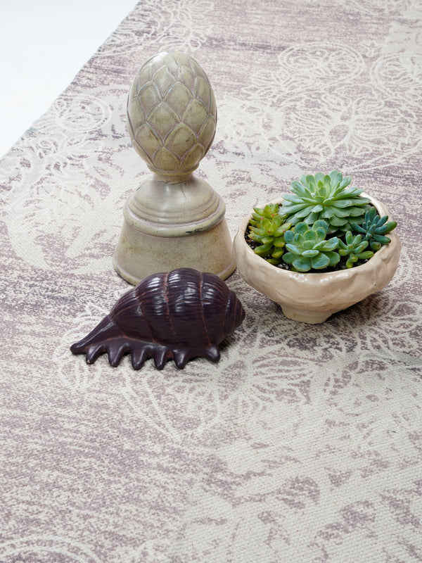 Faded Purple Block Print Rug