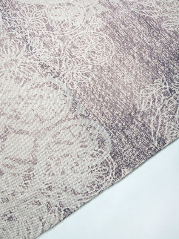 Faded Purple Block Print Rug