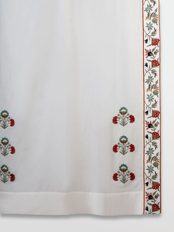 Embroidered Cotton Curtain - Faiza