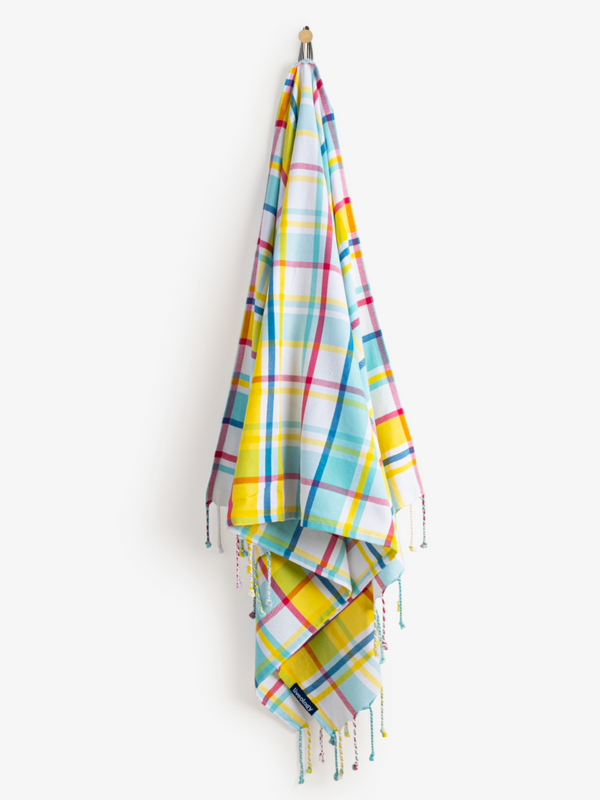 Felicity Aqua Woven Beach Towel