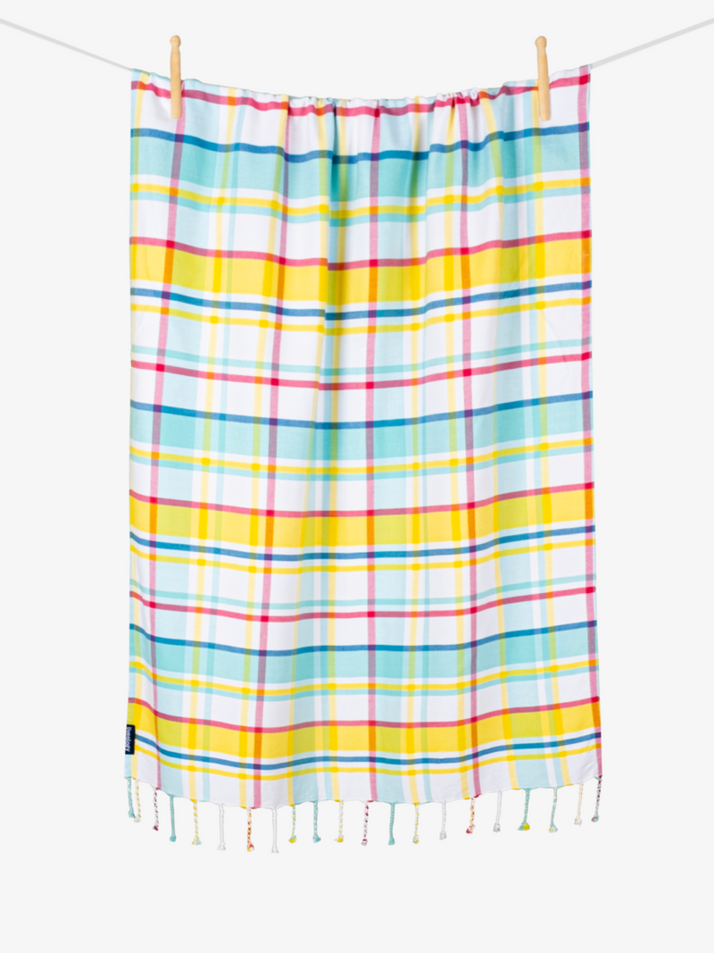 Felicity Aqua Woven Beach Towel