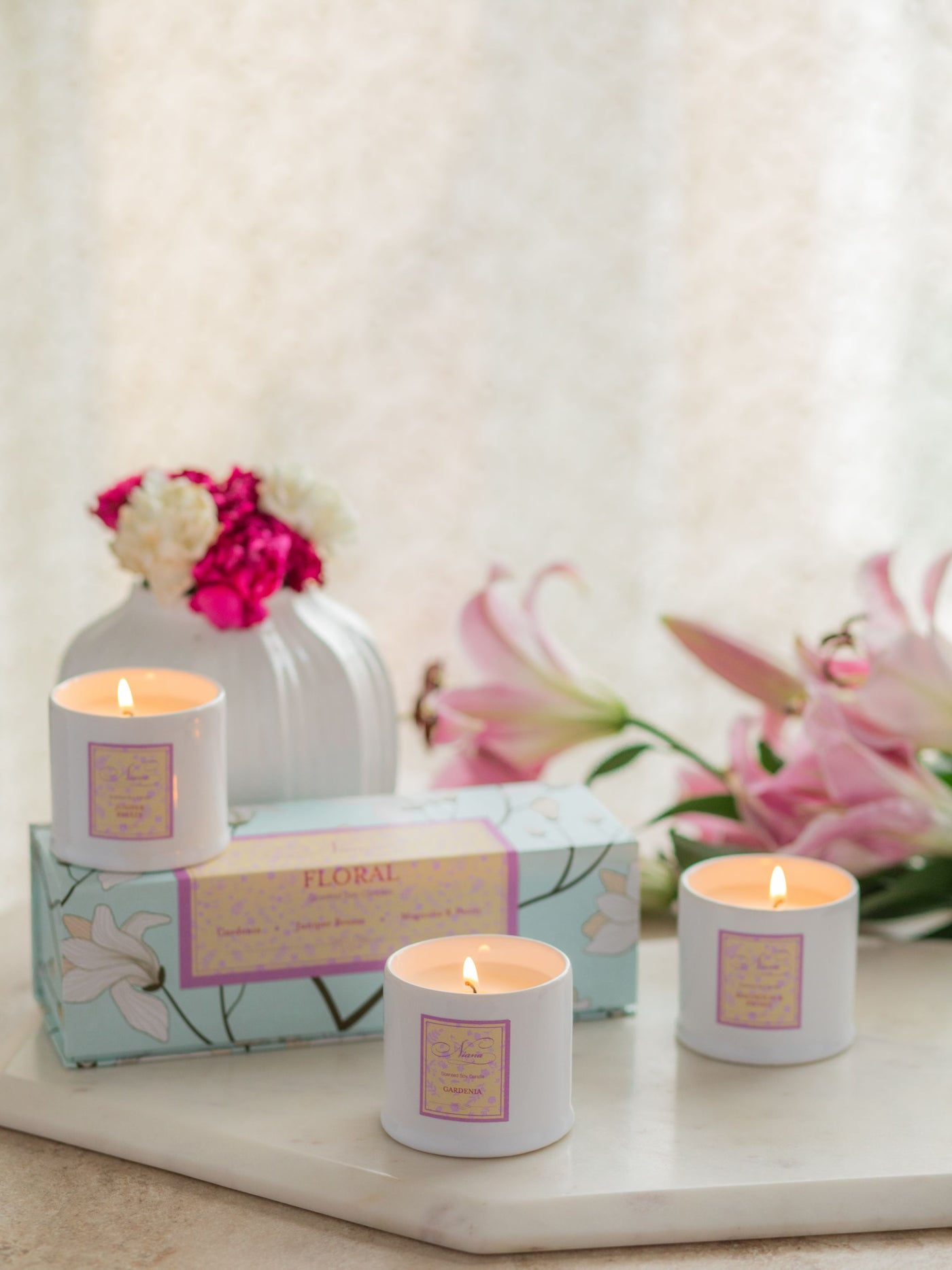 Floral Collection - Set of 3 Candles