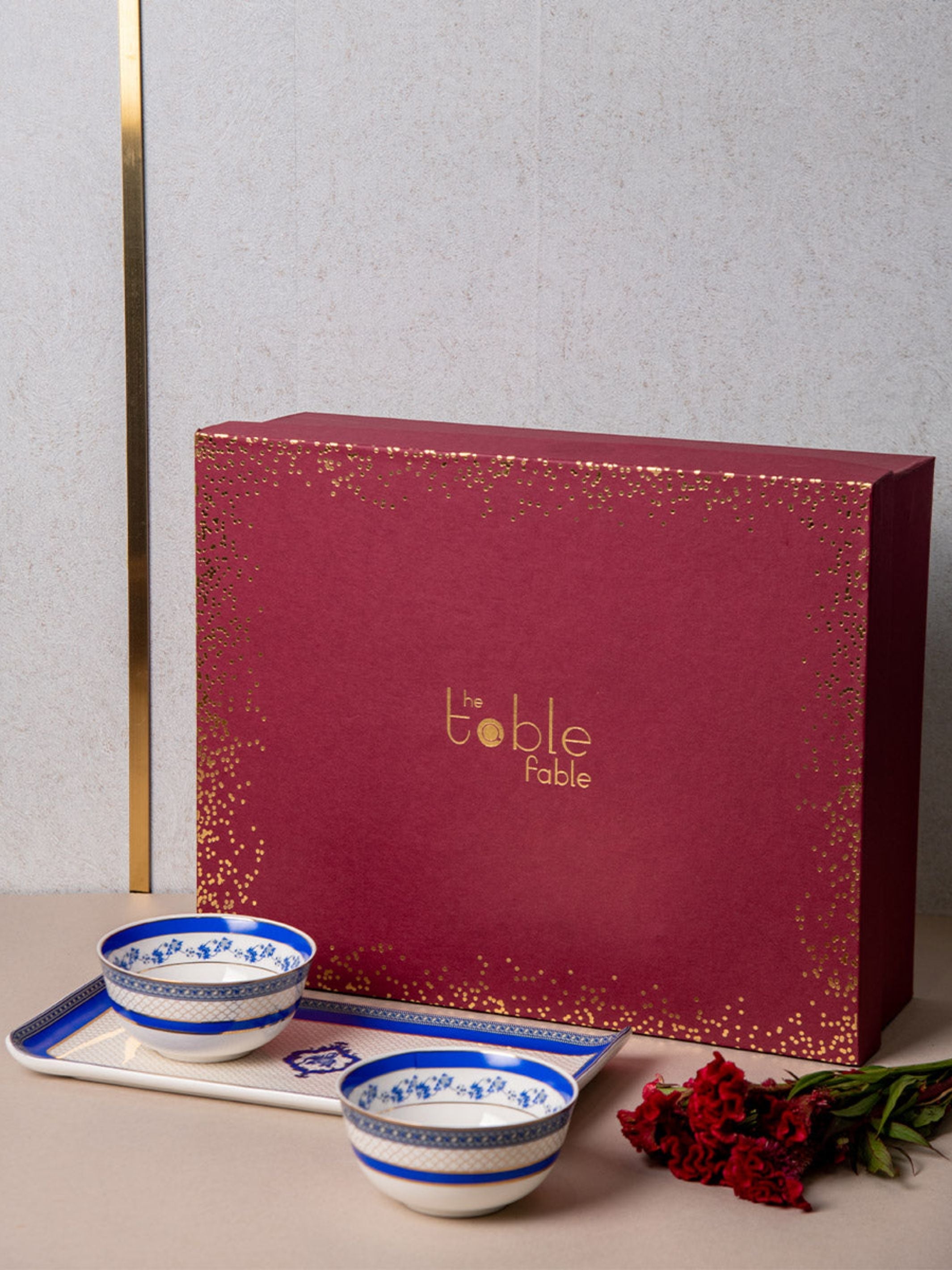 Gaj Gamini Gift Set - Platter & 2 Bowls