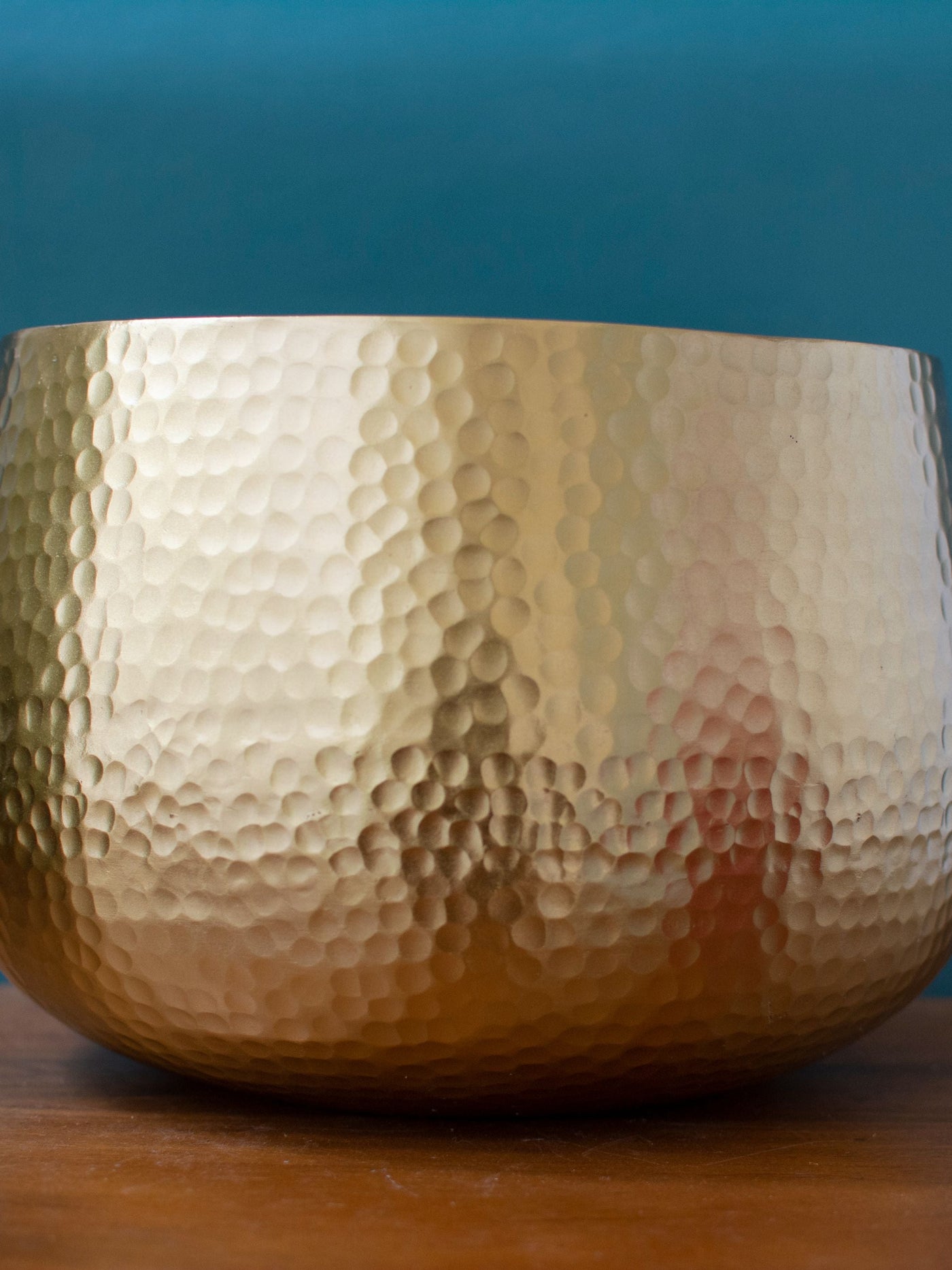 Gold toned Hammered Handcrafted Planter- Medium