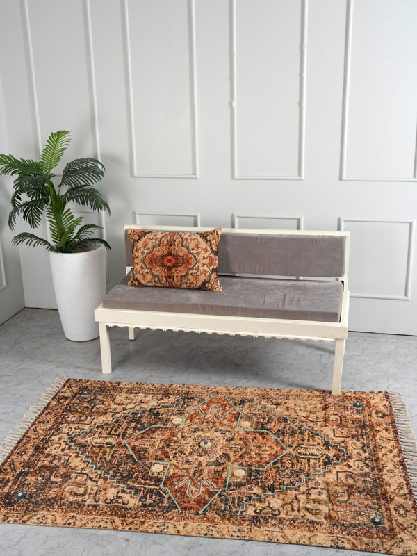 Embroidered Rug - Golden Oasis