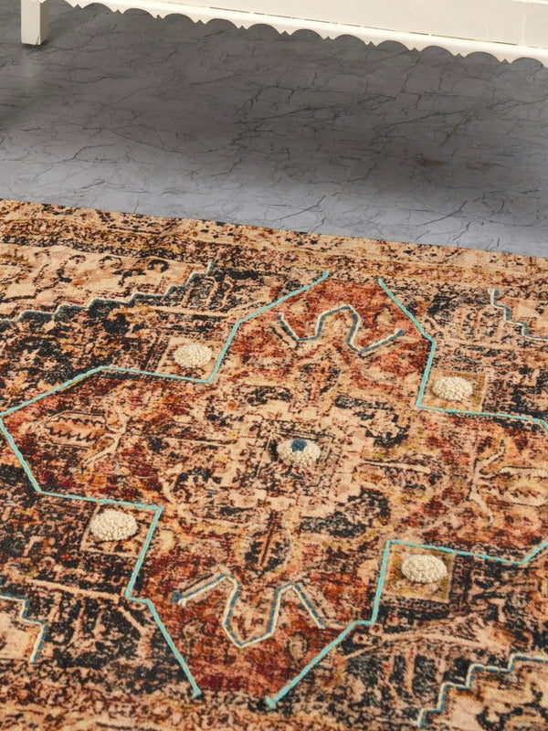 Embroidered Rug - Golden Oasis