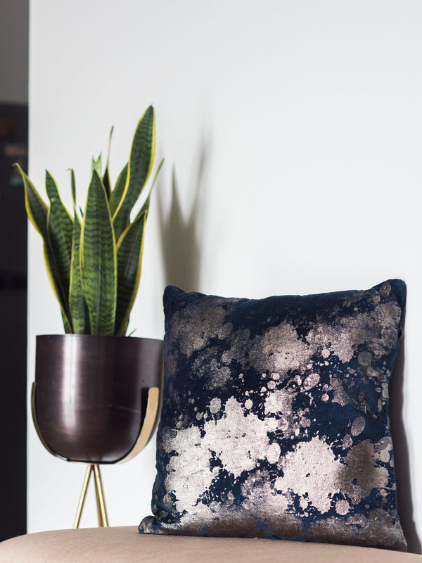 Cushion Cover - Greece Silver Splatter