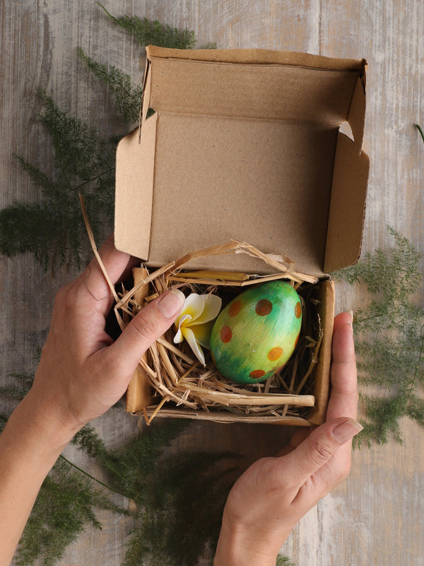 Green Ombre Polka Dot Egg