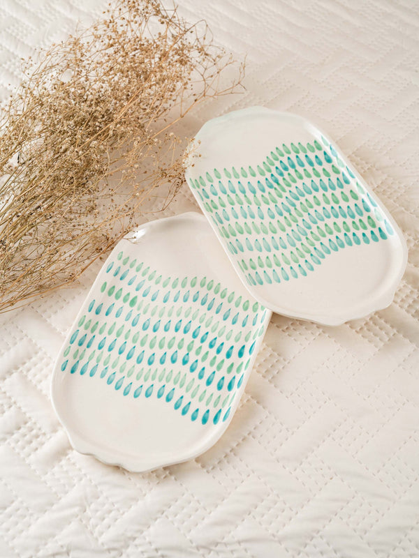 Green Speckle Ceramic platter