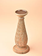 Hand Carved Leaflet Candle Stand