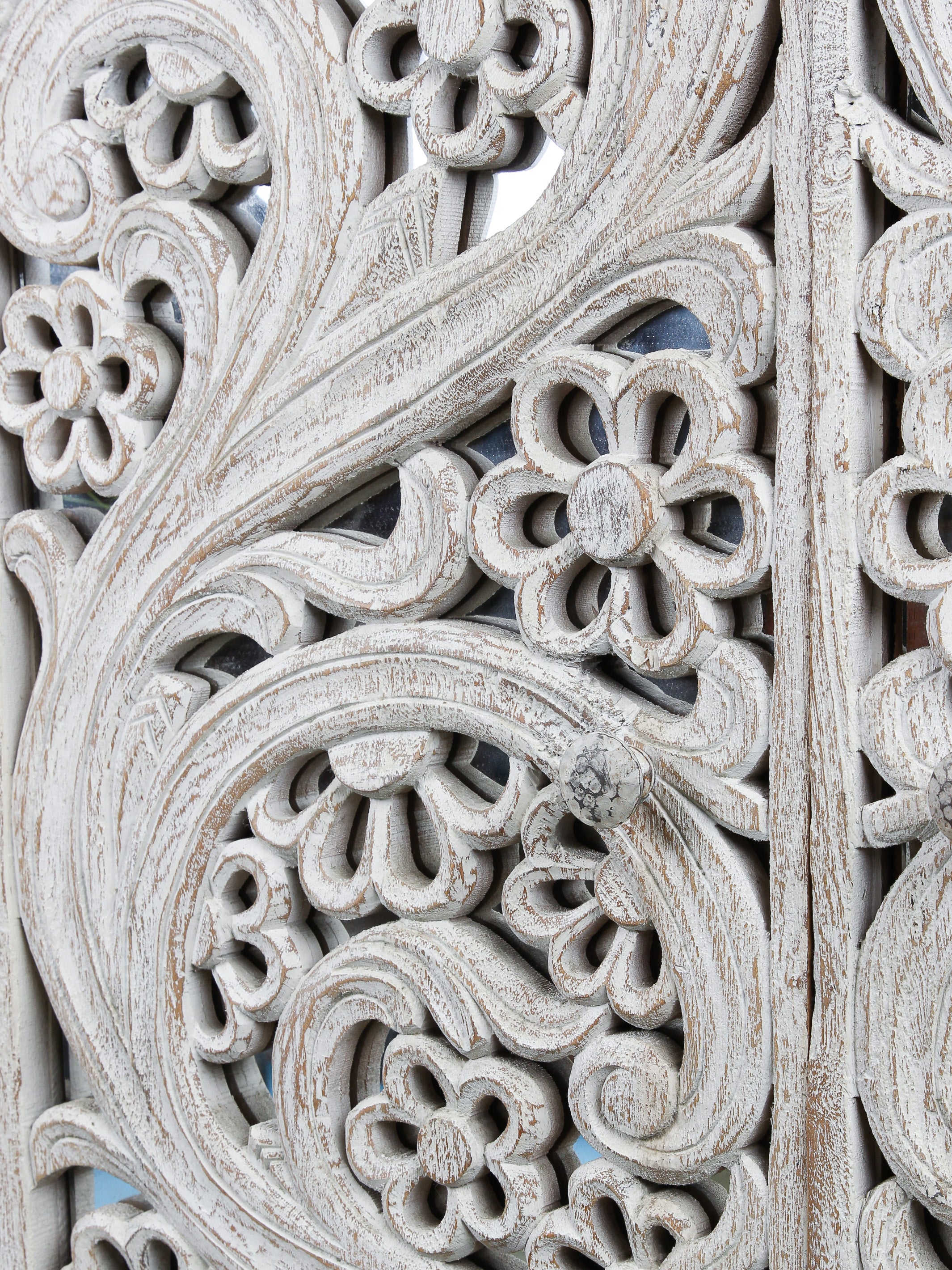 Hand Carved Two Door Cabinet with Mirror Work