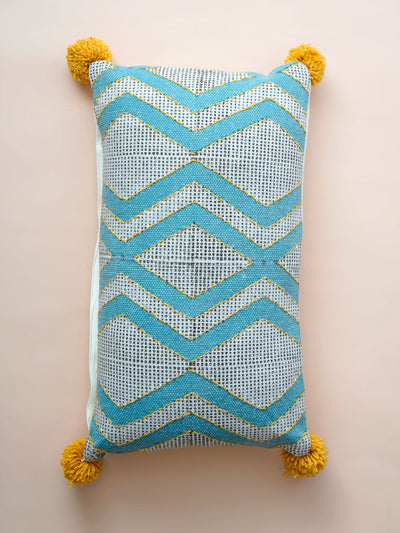 Hand Embroidered Argyle Cushion