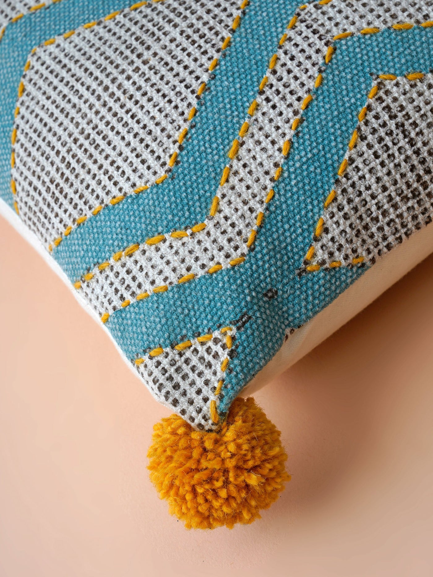 Hand Embroidered Argyle Cushion