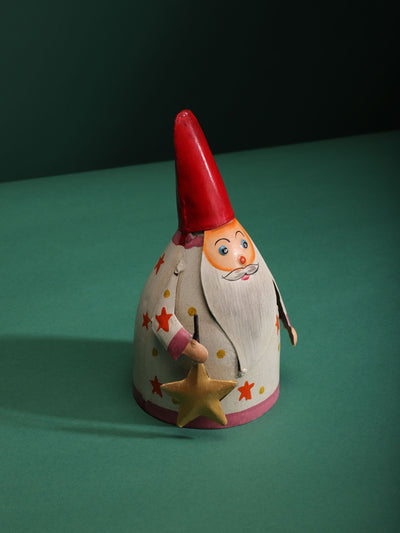 Hand Painted Santa Figurine with A Star