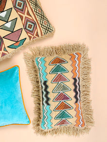 Cushion Cover - Hand Woven Geometric with Tassel