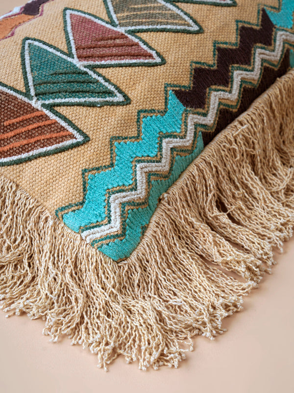 Cushion Cover - Hand Woven Geometric with Tassel
