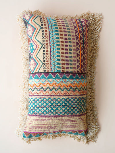 Hand Woven Geometric Tassel Cushion