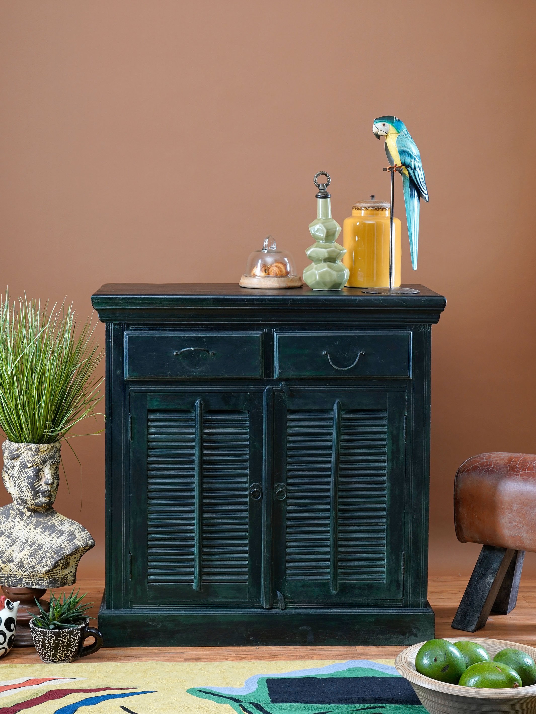 Handcarved Beadboard Cabinet