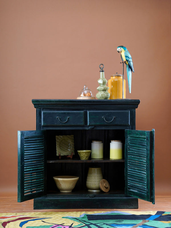 Handcarved Beadboard Cabinet