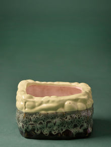 Beaded Square Ceramic Planters