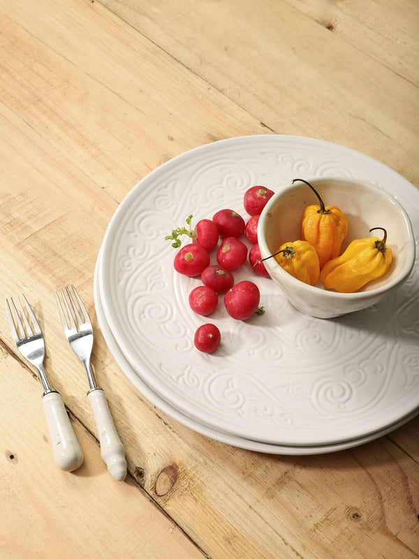 Handcrafted White Dinner Plate