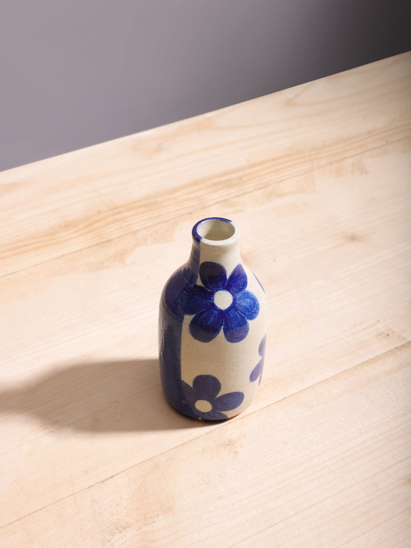 Handpainted Cobalt Flowers Vase