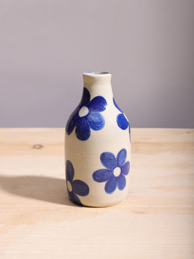 Handpainted Cobalt Flowers Vase