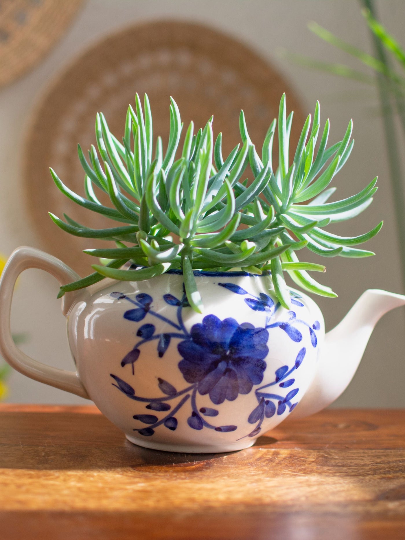 Handpainted Floral Ceramic Teapot Planter