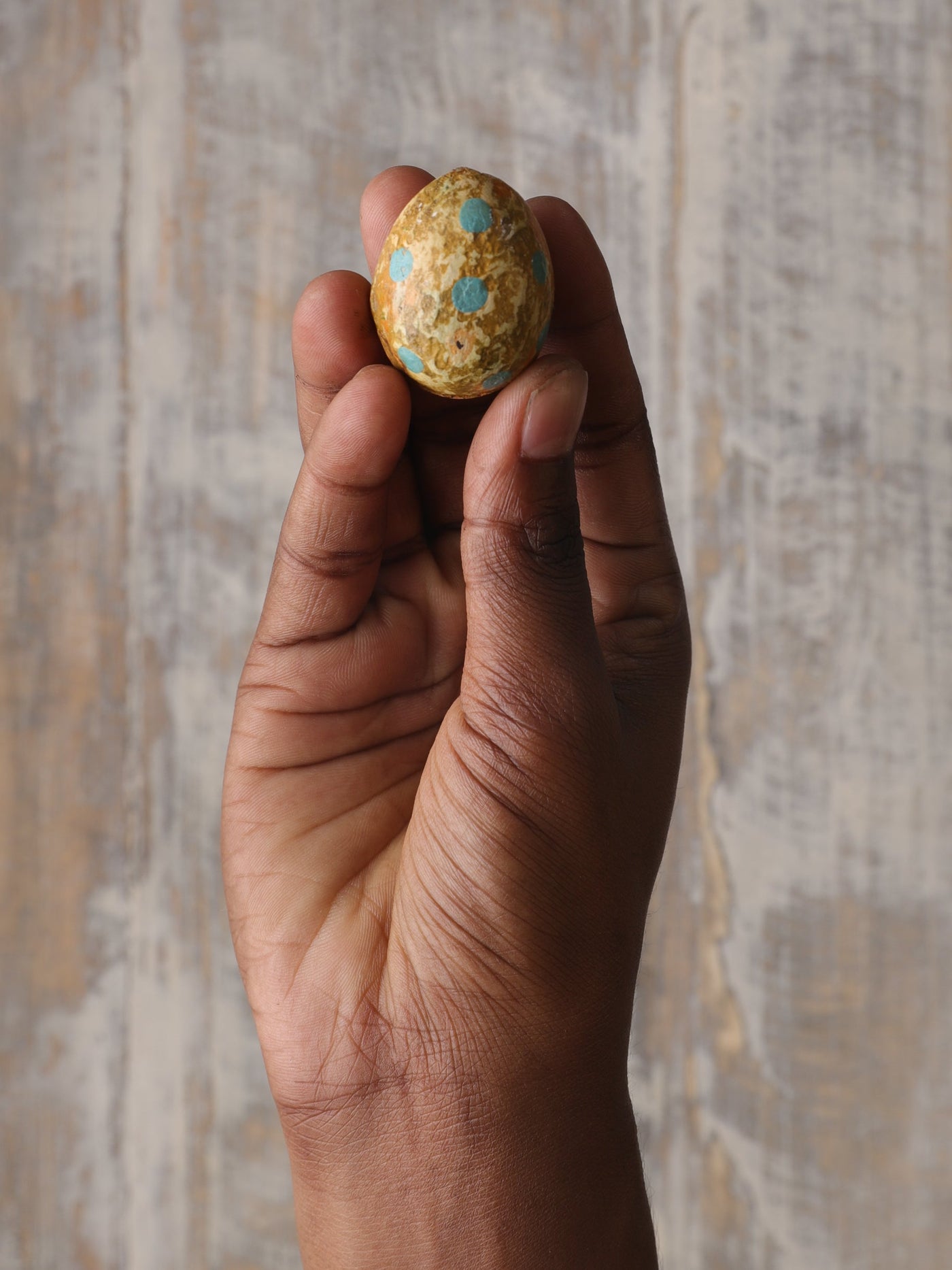 Handpainted Polka dot Metal Egg