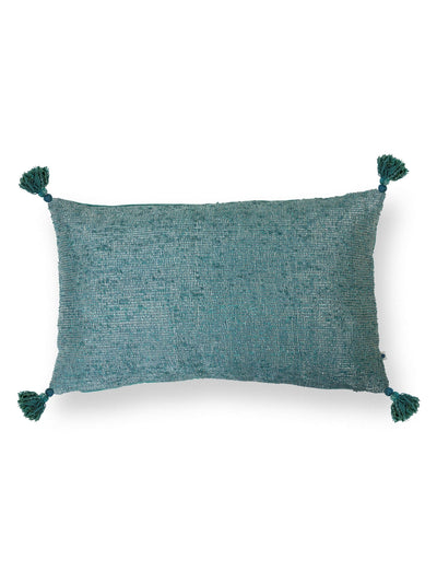 Handwoven Metallic Cushion Cover Supphire