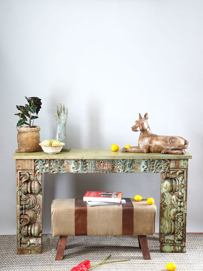 Heritage Hand Carved Wood Console
