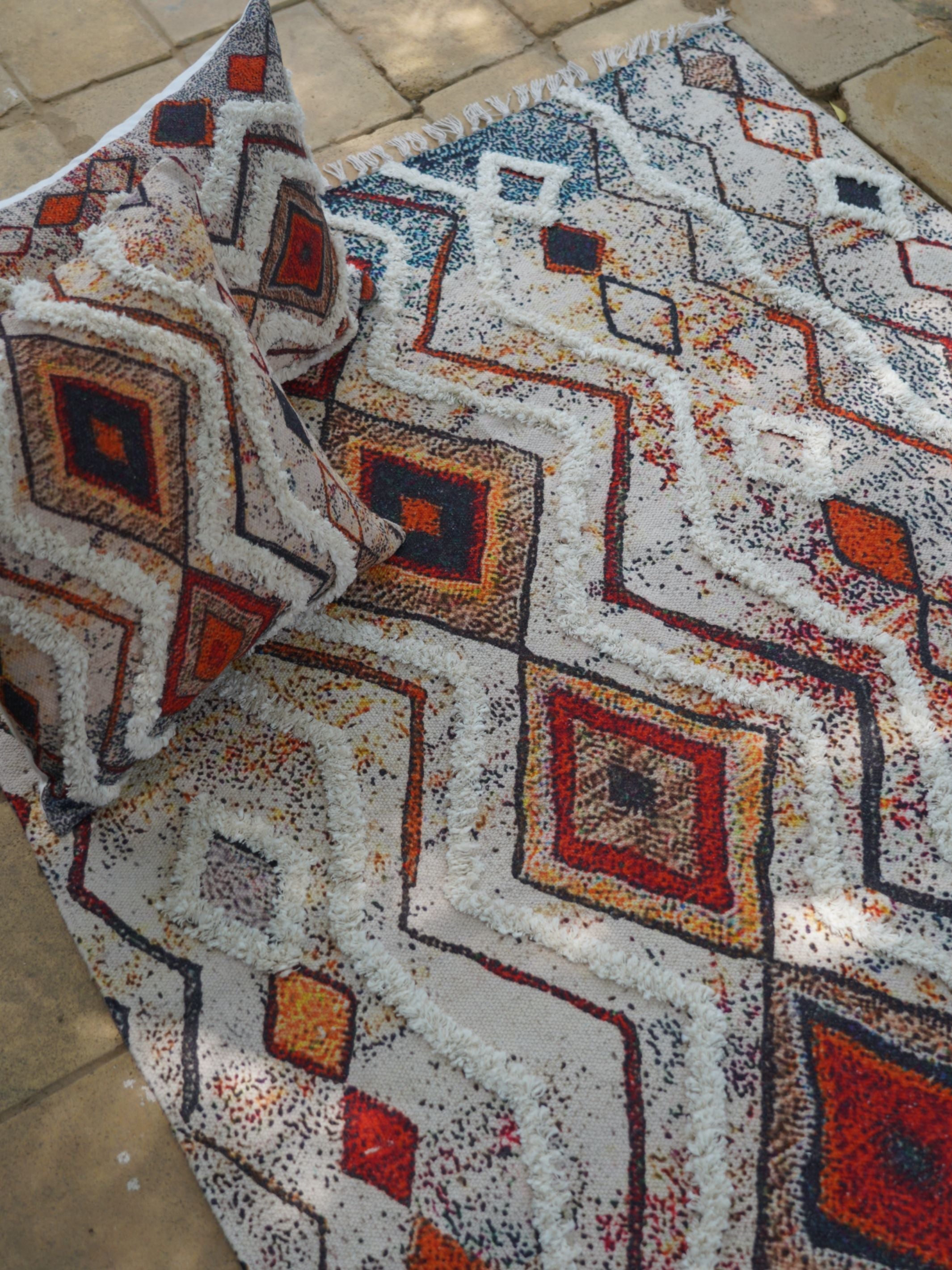 Heriz Embroidered Cotton Rug