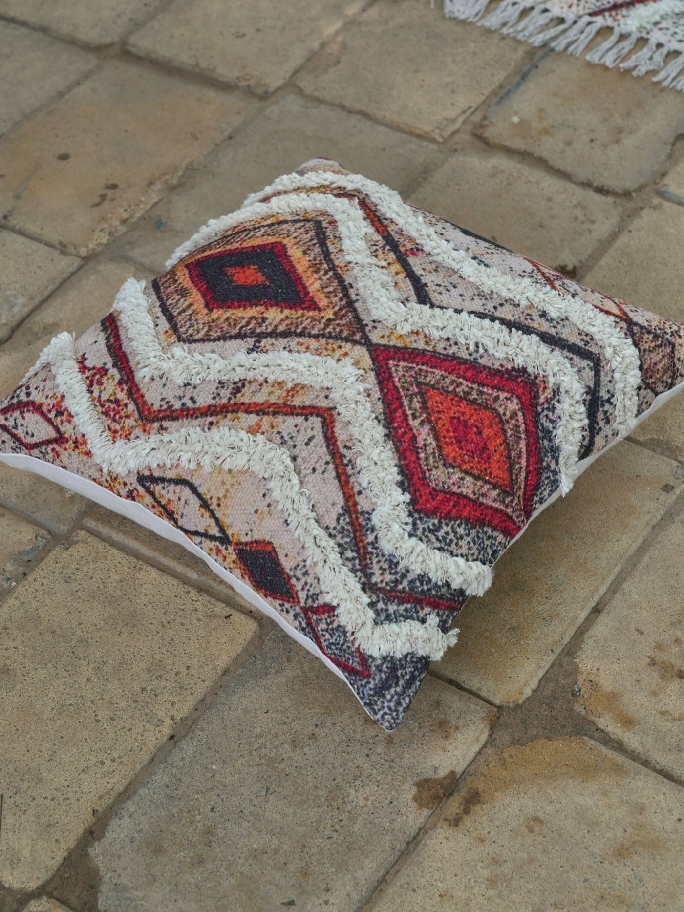 Heriz Embroidered Cotton Cushion