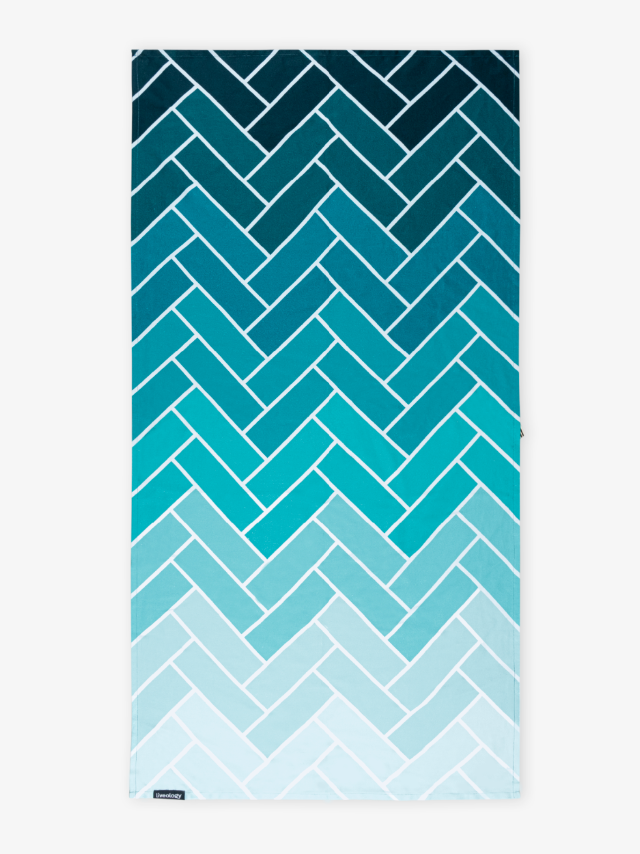 Herringbone Aqua Printed Beach Towel