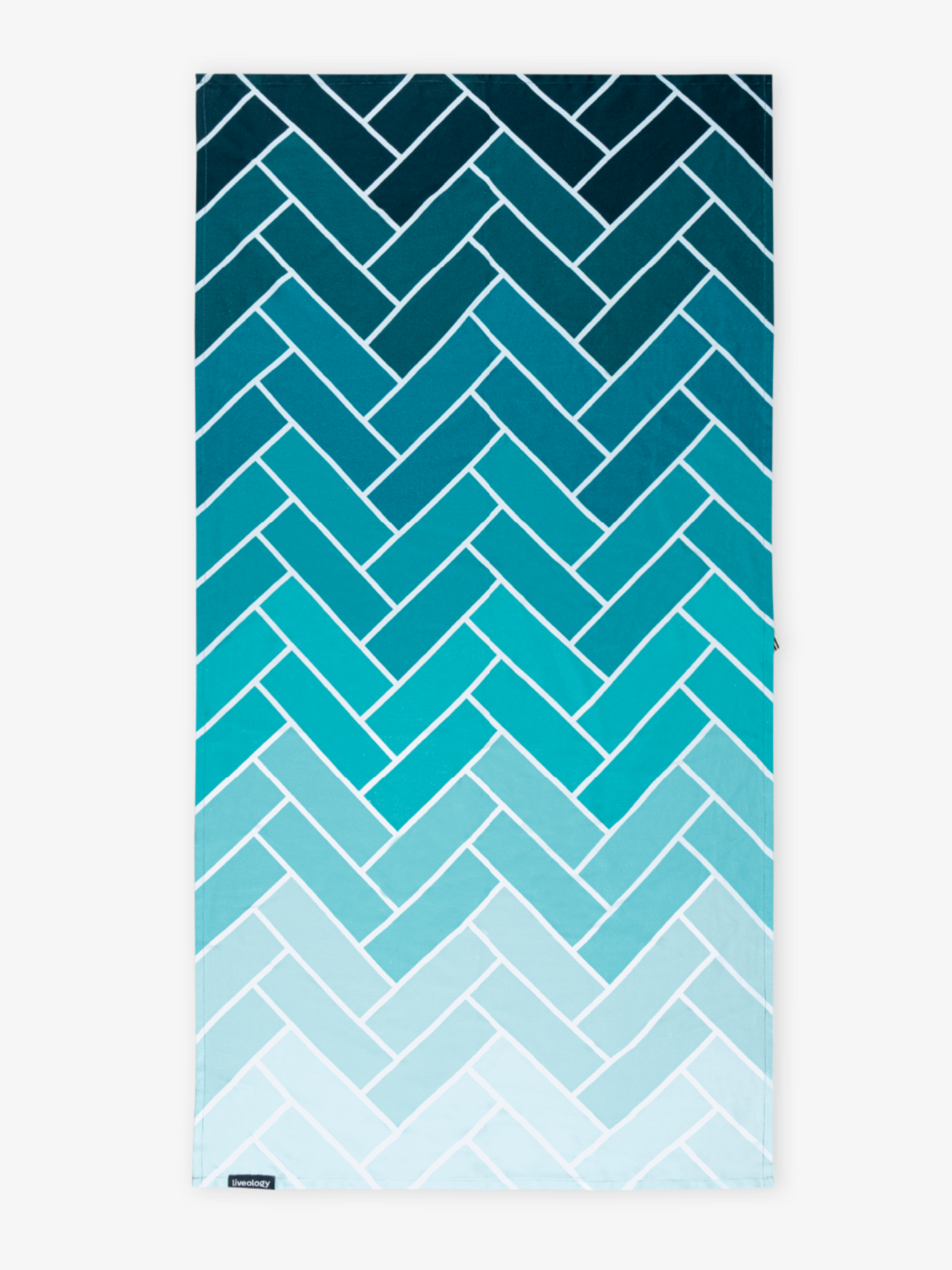 Herringbone Aqua Printed Beach Towel