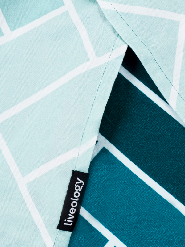 Herringbone Aqua Printed Beach Towel