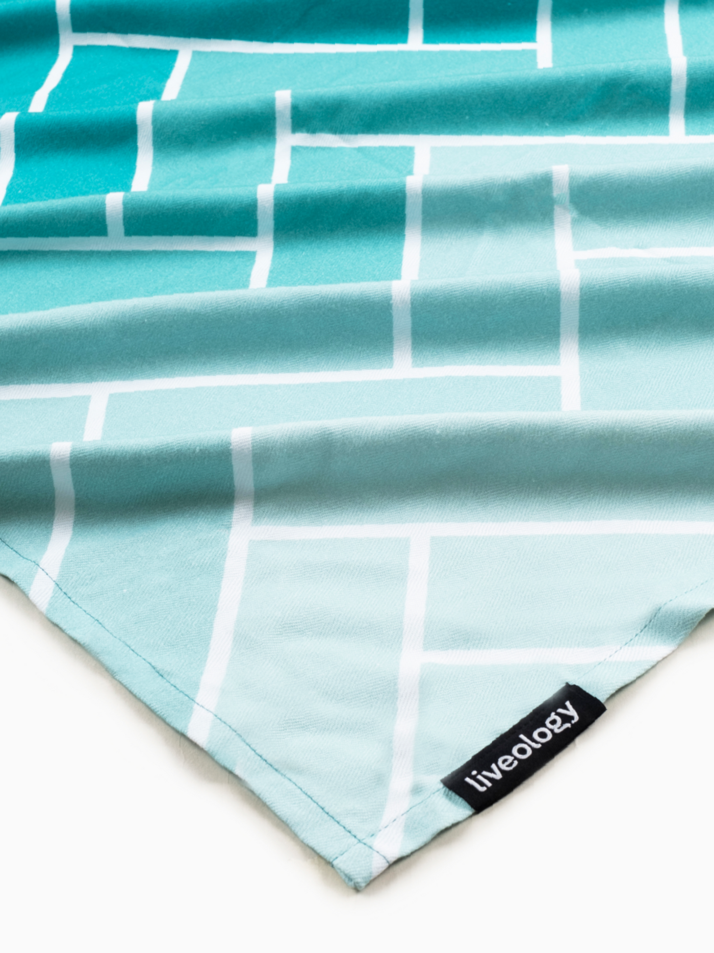 Herringbone Aqua Printed Beach Towel