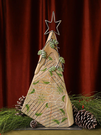 Holly Xmas Wooden Tree