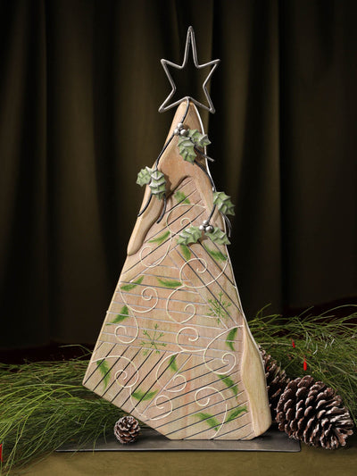 Holly Xmas Wooden Tree