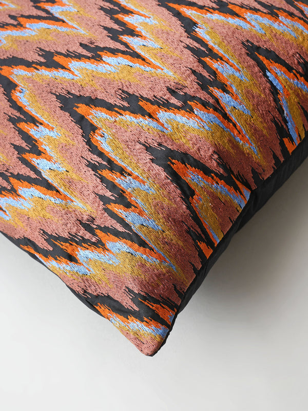 Cushion Cover - Ikat Embroidered