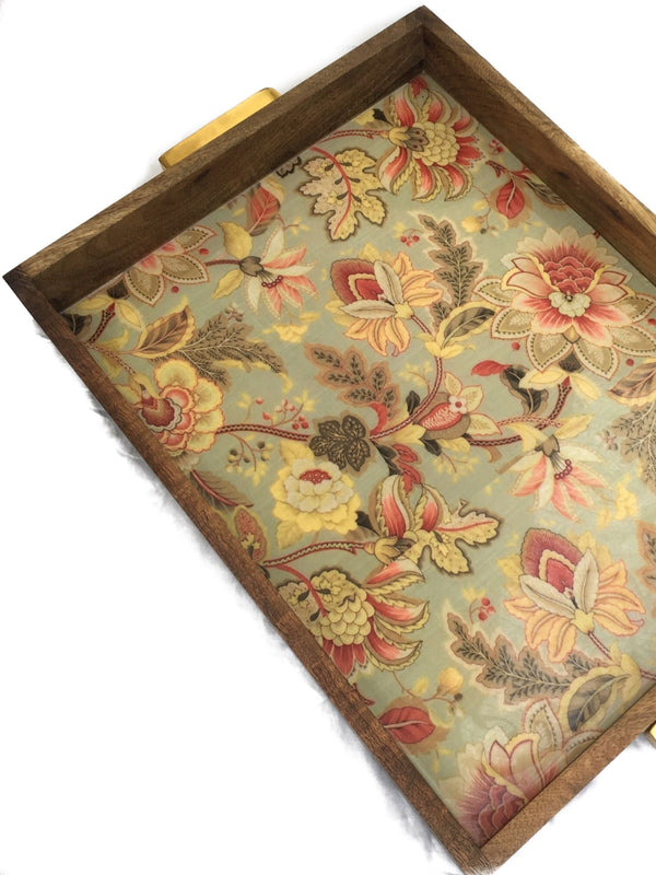 Premium Wood Tray with brass handles - Factoh