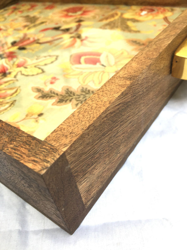 Premium Wood Tray with brass handles - Factoh