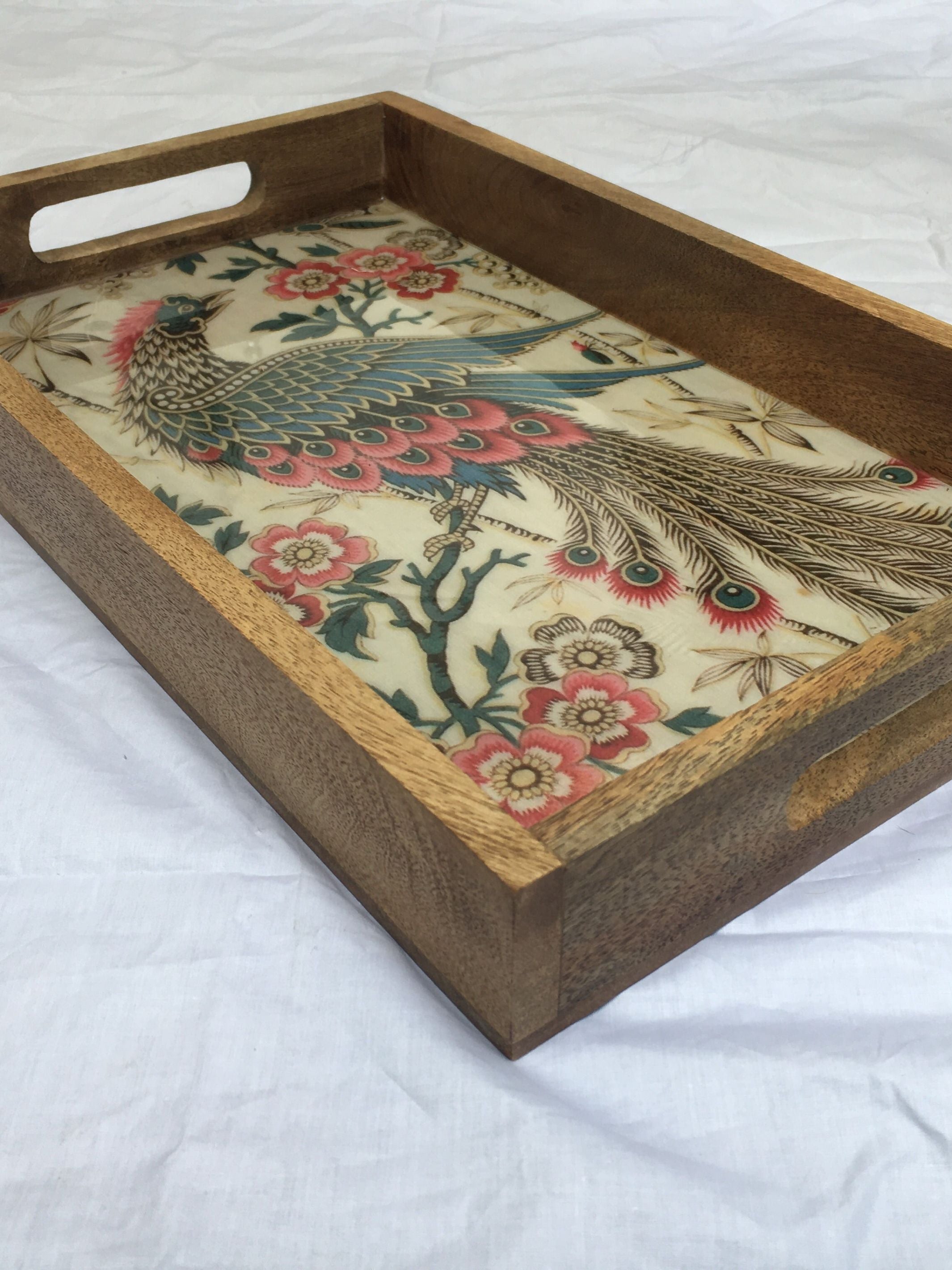 wood Tray large Vintage Persian Print - Factoh