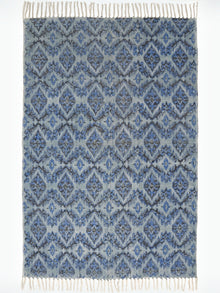 Indigo Damascus Cotton Rug