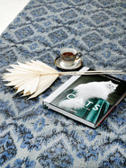 Indigo Damascus Cotton Rug