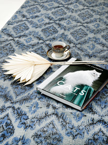 Indigo Damascus Cotton Rug