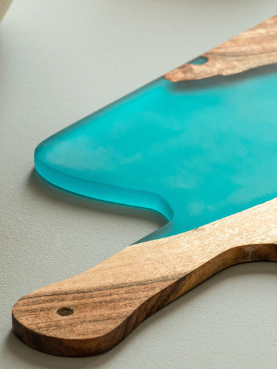 Island Paradise Wood-Epoxy Platter with Paddle